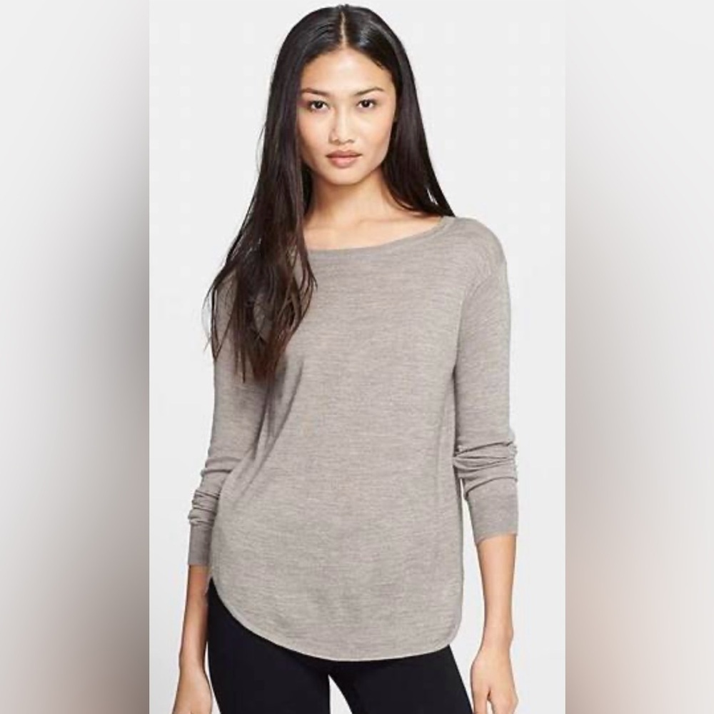 Theory Landran Wool/Silk Blend Light Roll Hem Sweater Womens Medium